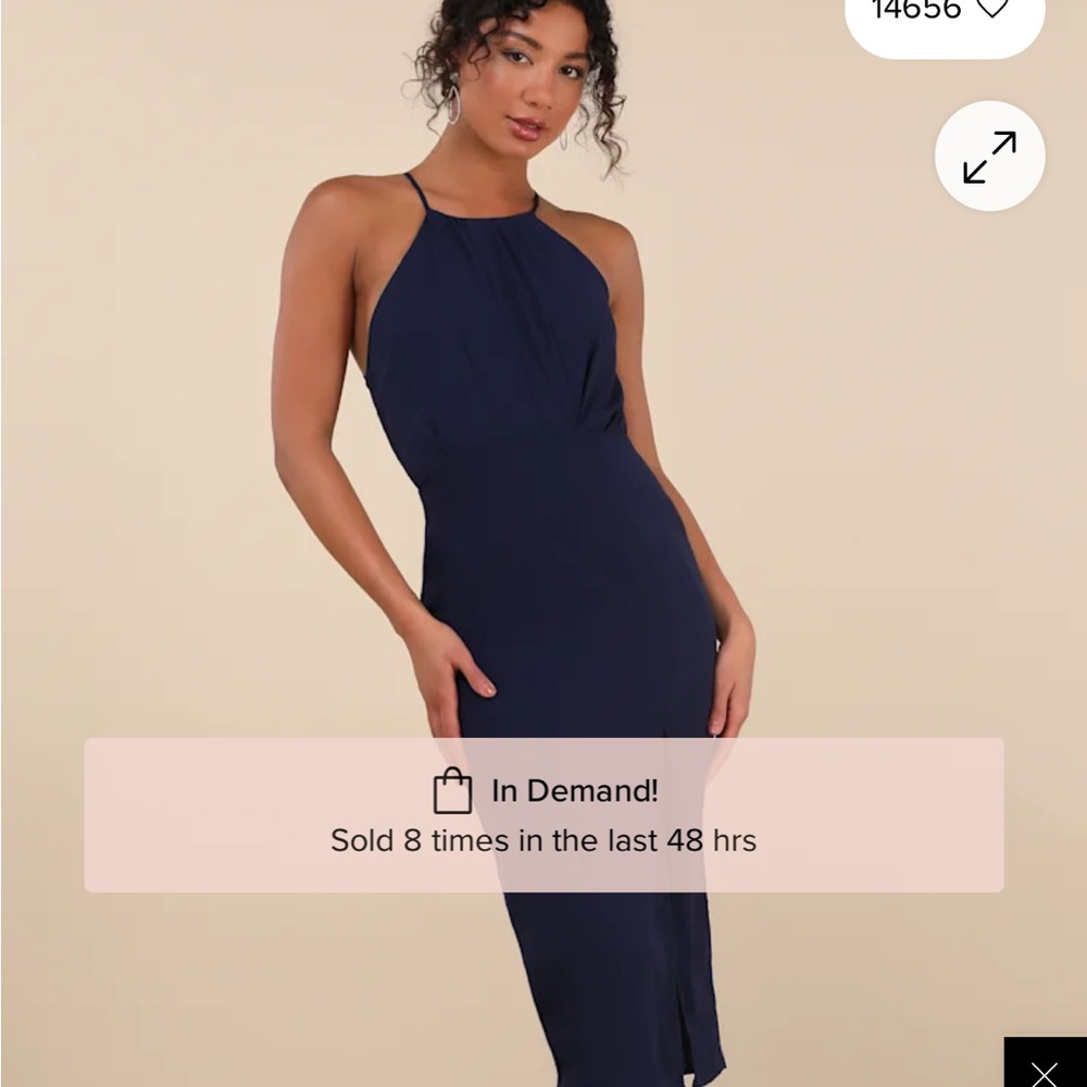 Lulu’s Navy Blue Halter Dress